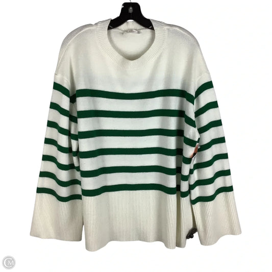 Sweater By Kirundo In Green & White, Size: L