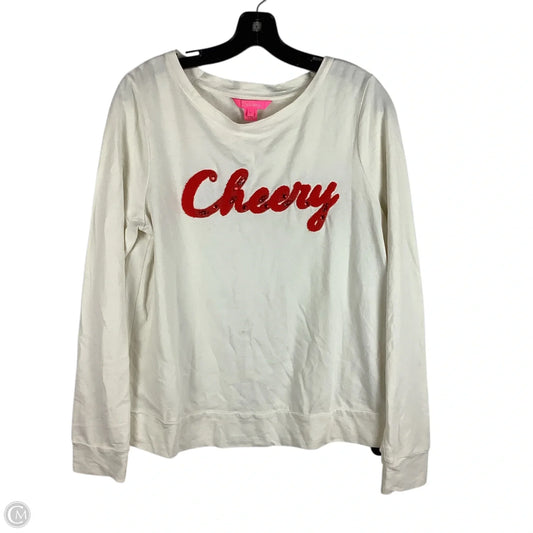 Top Long Sleeve Designer By Lilly Pulitzer In White, Size: M