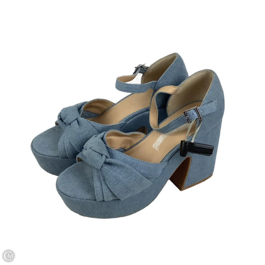 Shoes Heels Block By Copper Key In Blue, Size: 9.5