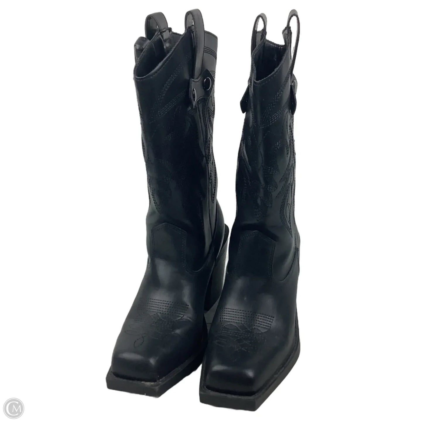 Boots Mid-calf Heels By Forever 21 In Black, Size: 6