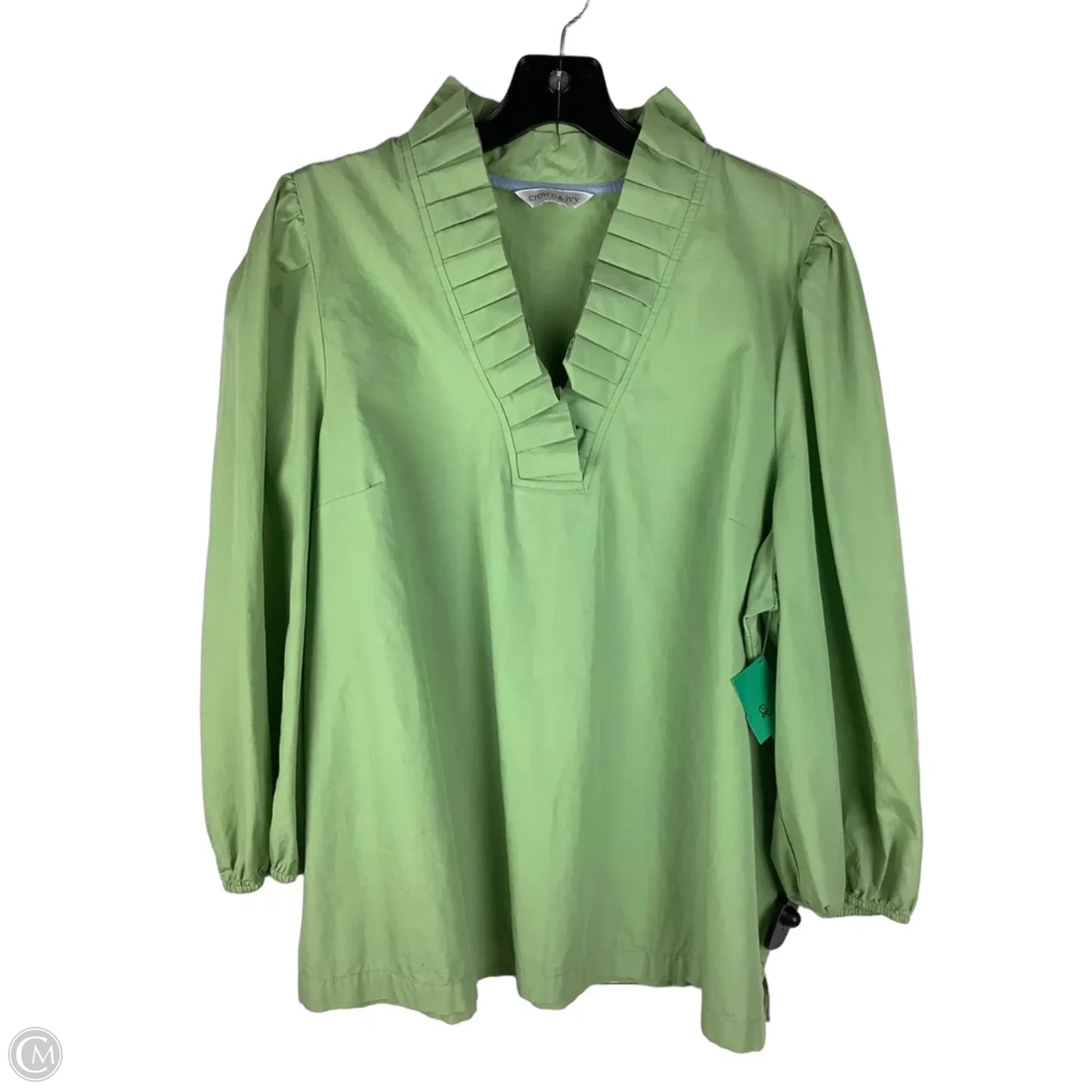 Top 3/4 Sleeve By Crown And Ivy In Green, Size: L
