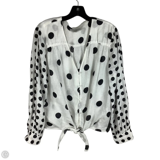 Top Long Sleeve By Charter Club In Black & White, Size: Xl