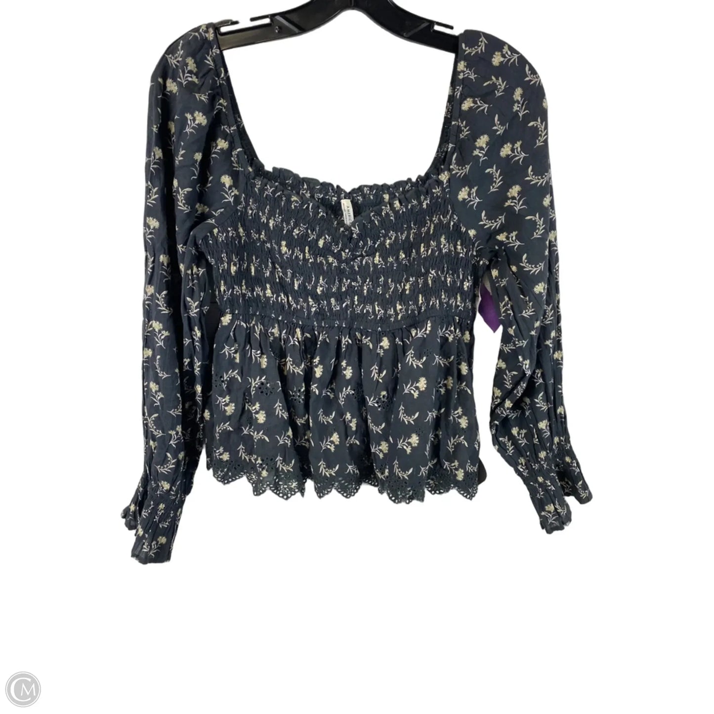 Top Long Sleeve By American Eagle In Grey, Size: M