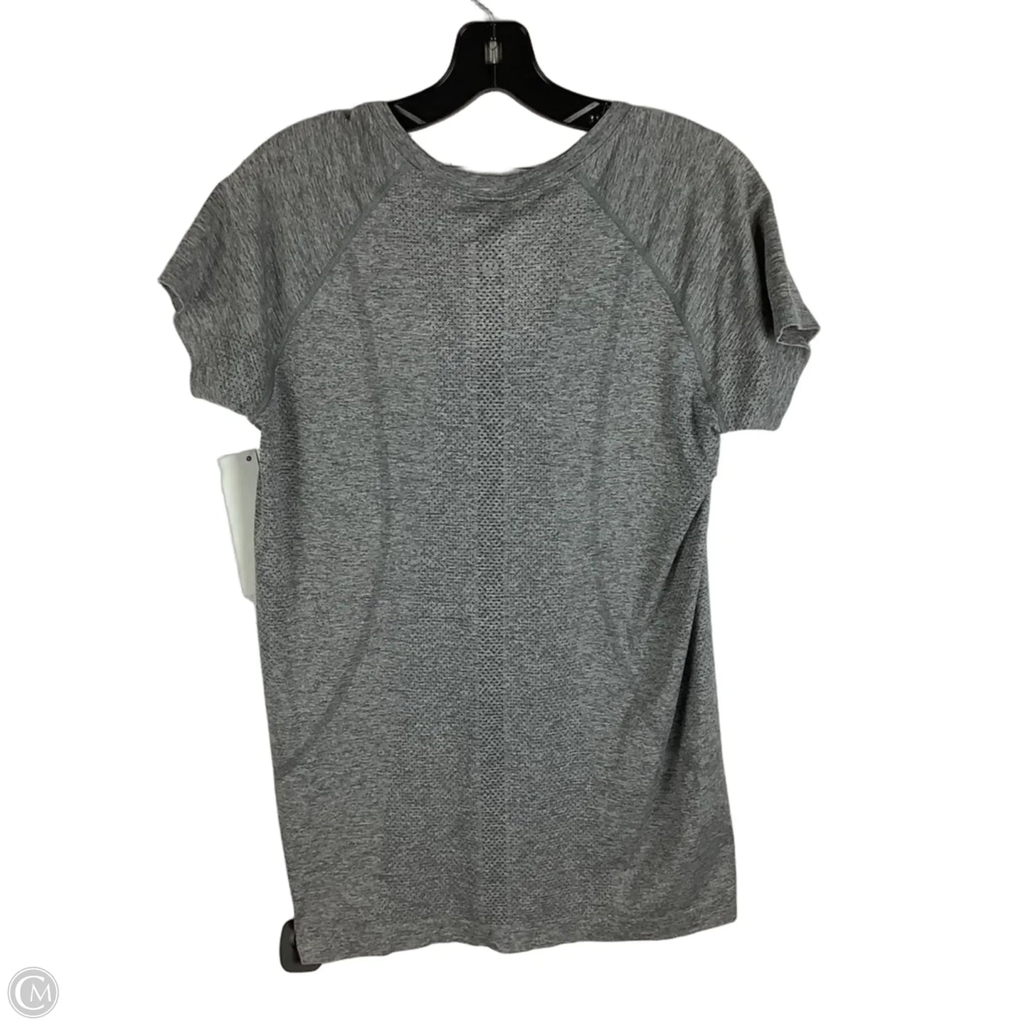 Athletic Top Short Sleeve By Lululemon In Grey, Size: 12