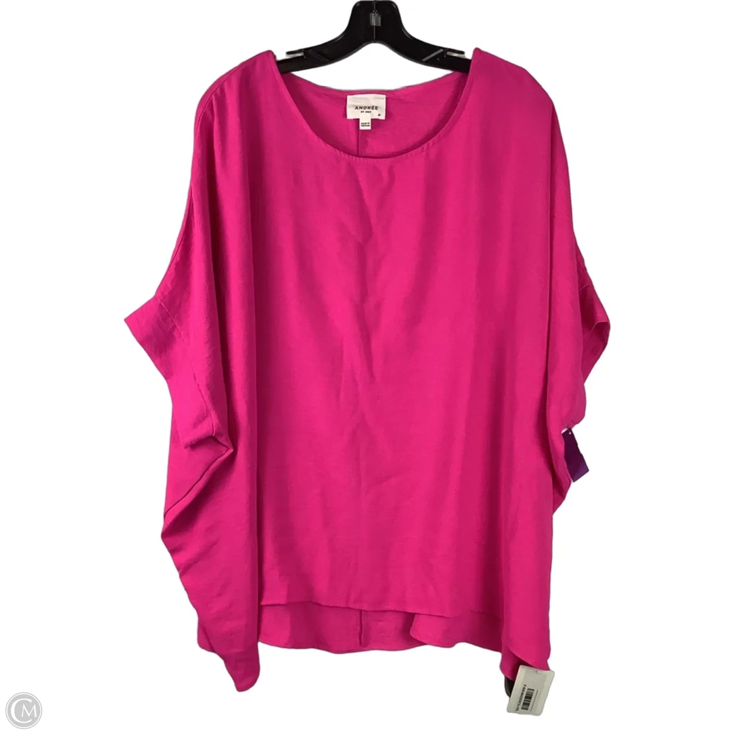 Top Short Sleeve By Andree By Unit In Pink, Size: 1x