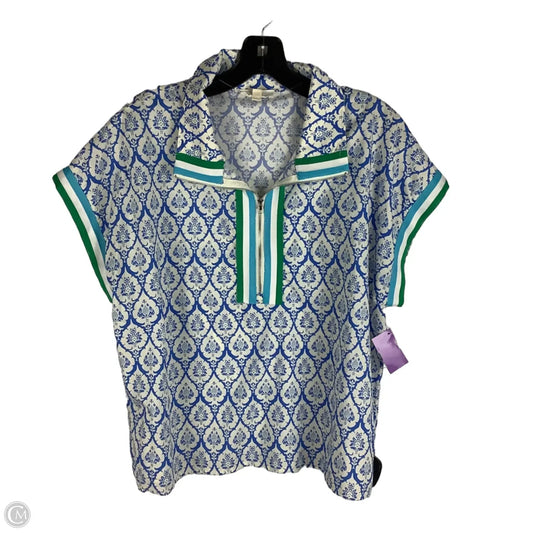 Top Short Sleeve By Entro In Blue, Size: L