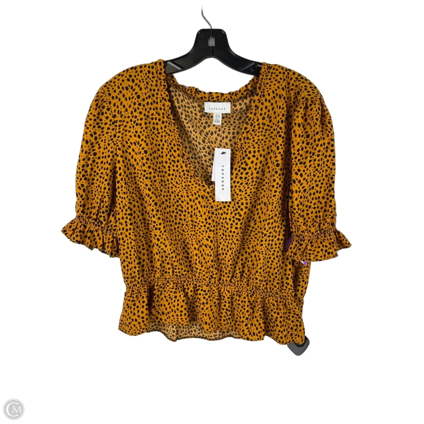 Top Short Sleeve By Top Shop In Animal Print, Size: 14