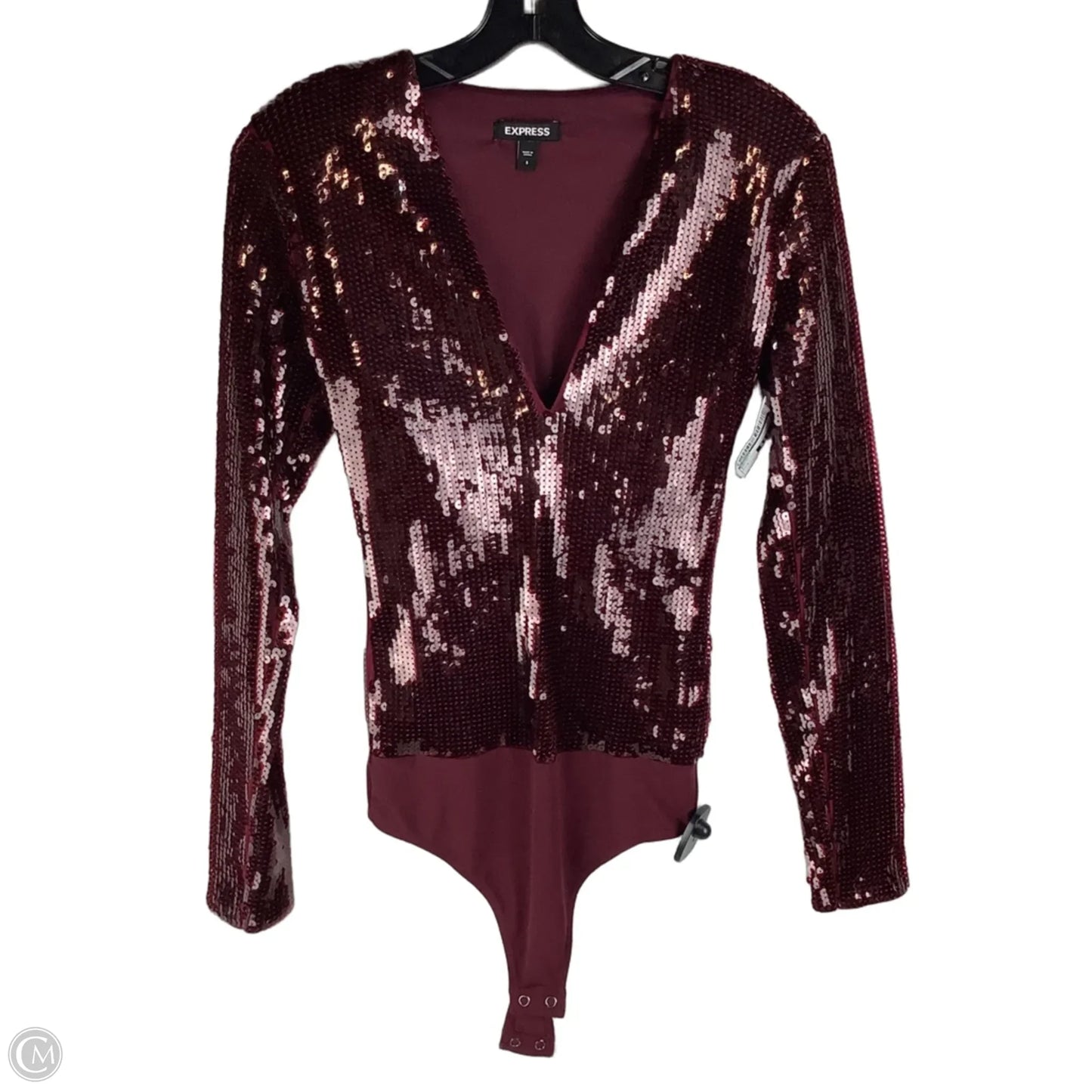 Bodysuit By Express In Maroon, Size: S