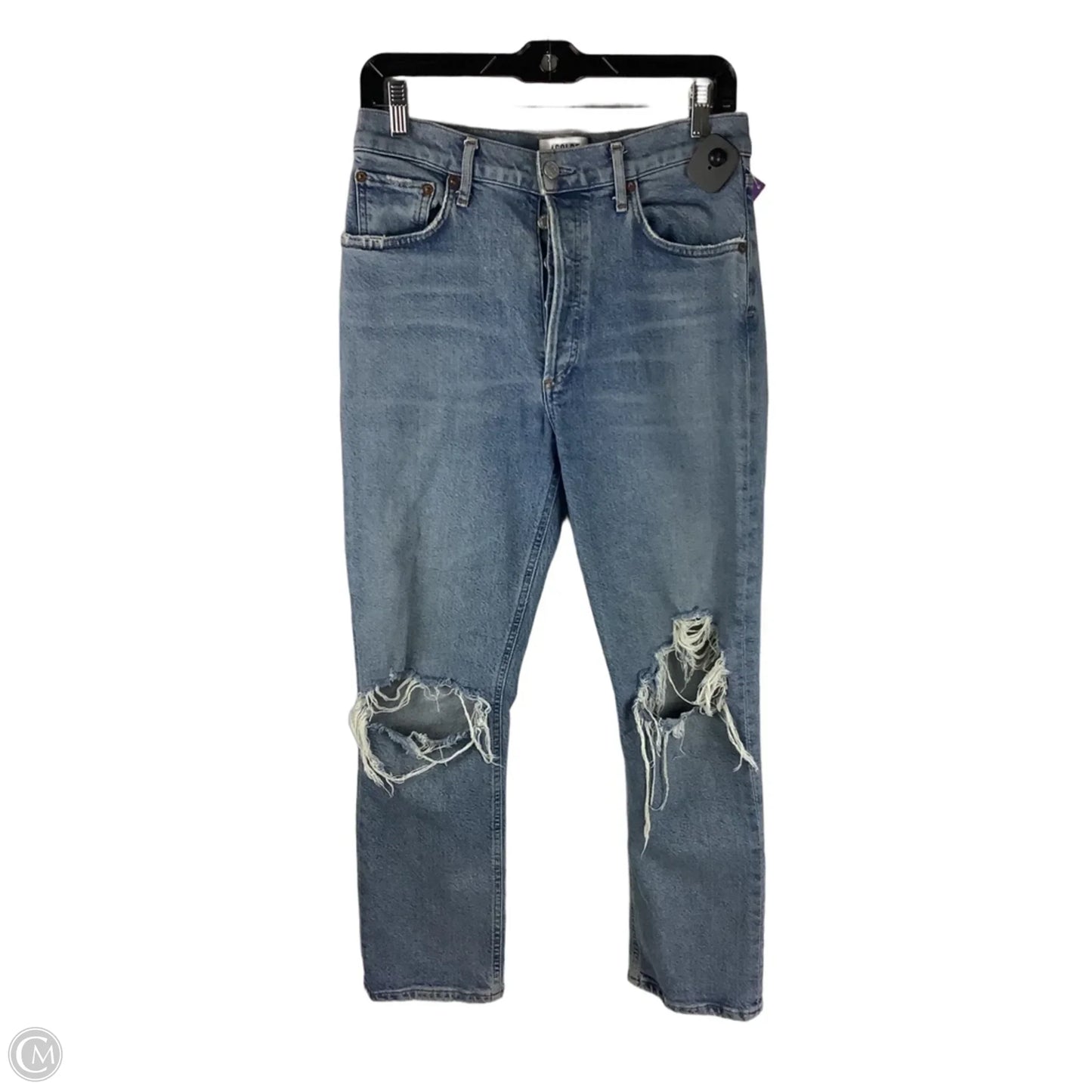 Jeans Straight By Agolde In Blue Denim, Size: 6