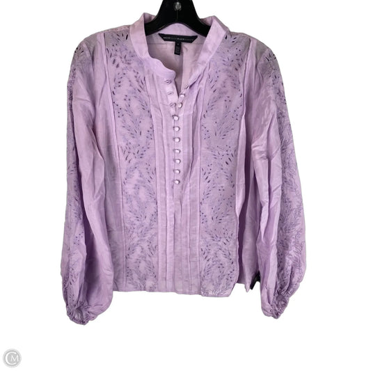 Top Long Sleeve By White House Black Market In Purple, Size: S