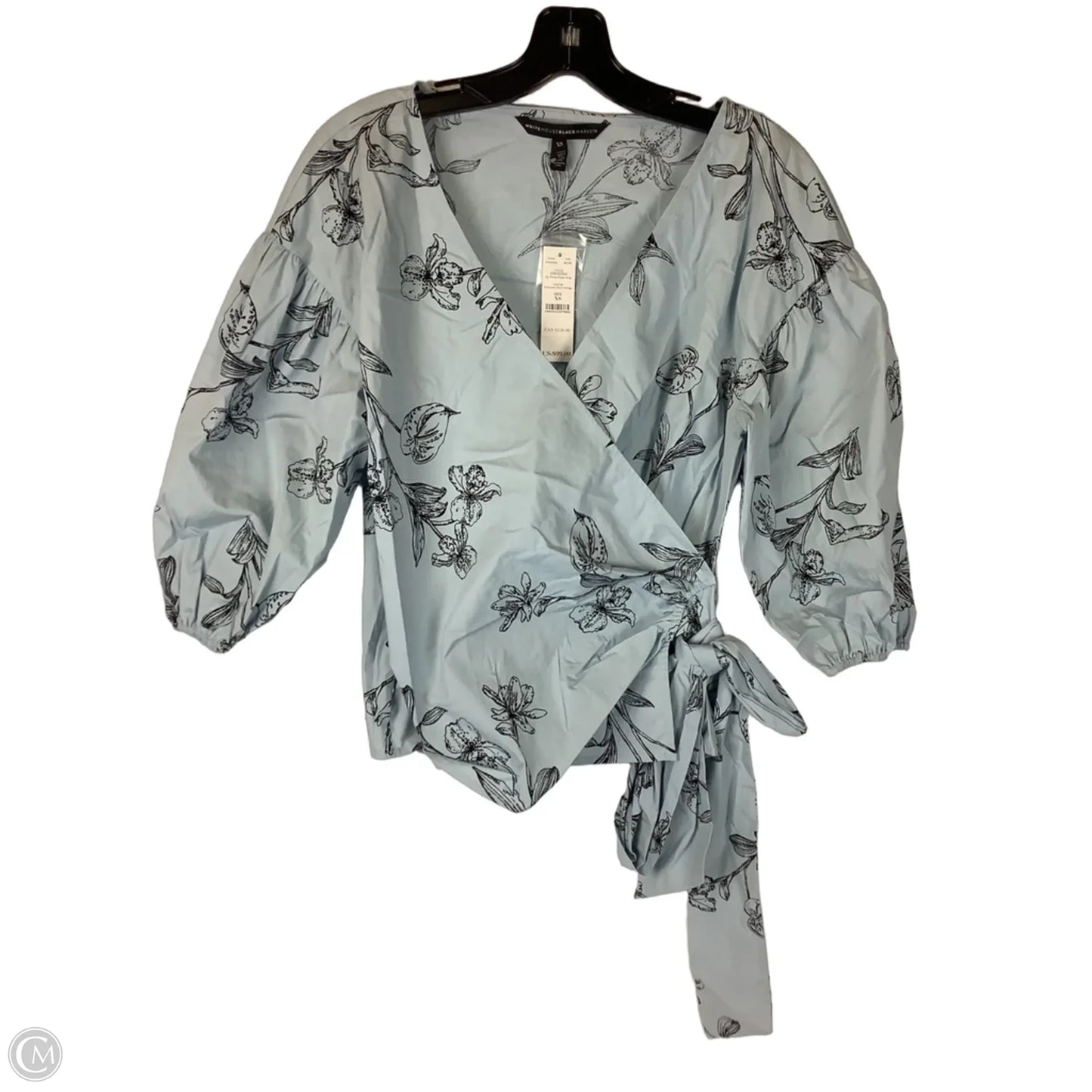 Top Short Sleeve By White House Black Market In Blue, Size: Xs