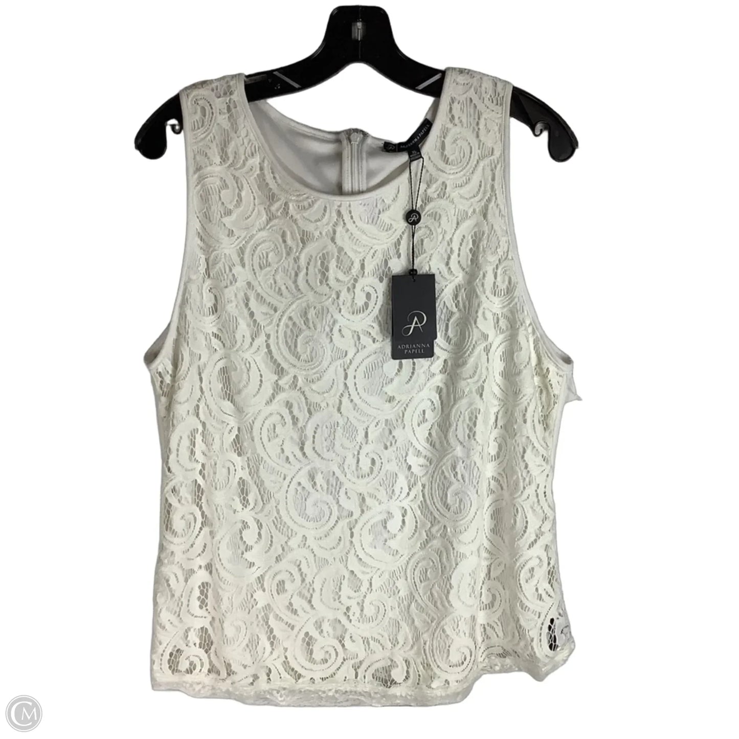 Top Sleeveless By Adrianna Papell In Cream, Size: Xl
