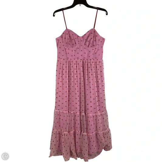Dress Party Midi By Betsey Johnson In Pink, Size: 12