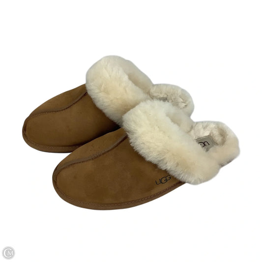Slippers Designer By Ugg In Tan, Size: 8