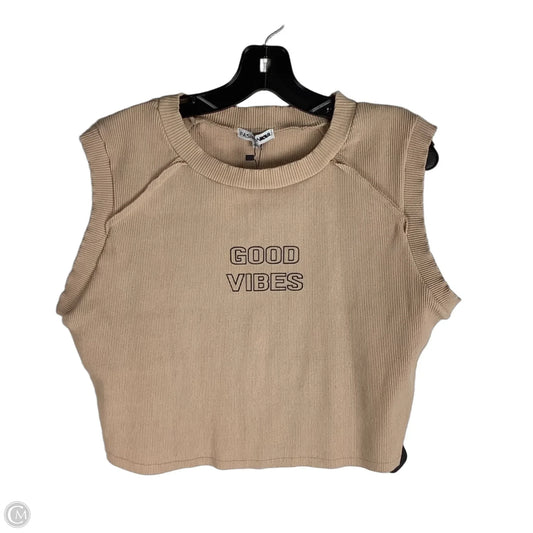 Top Short Sleeve By Fashion Nova In Tan, Size: 1x
