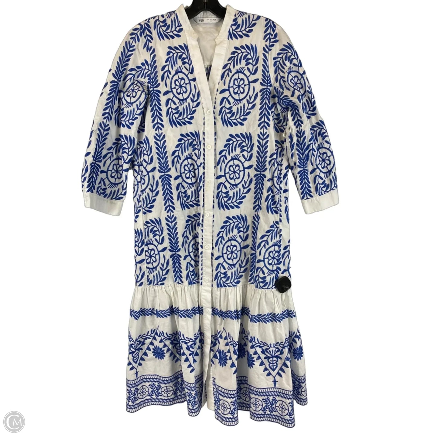 Dress Casual Midi By Zara In Blue, Size: M