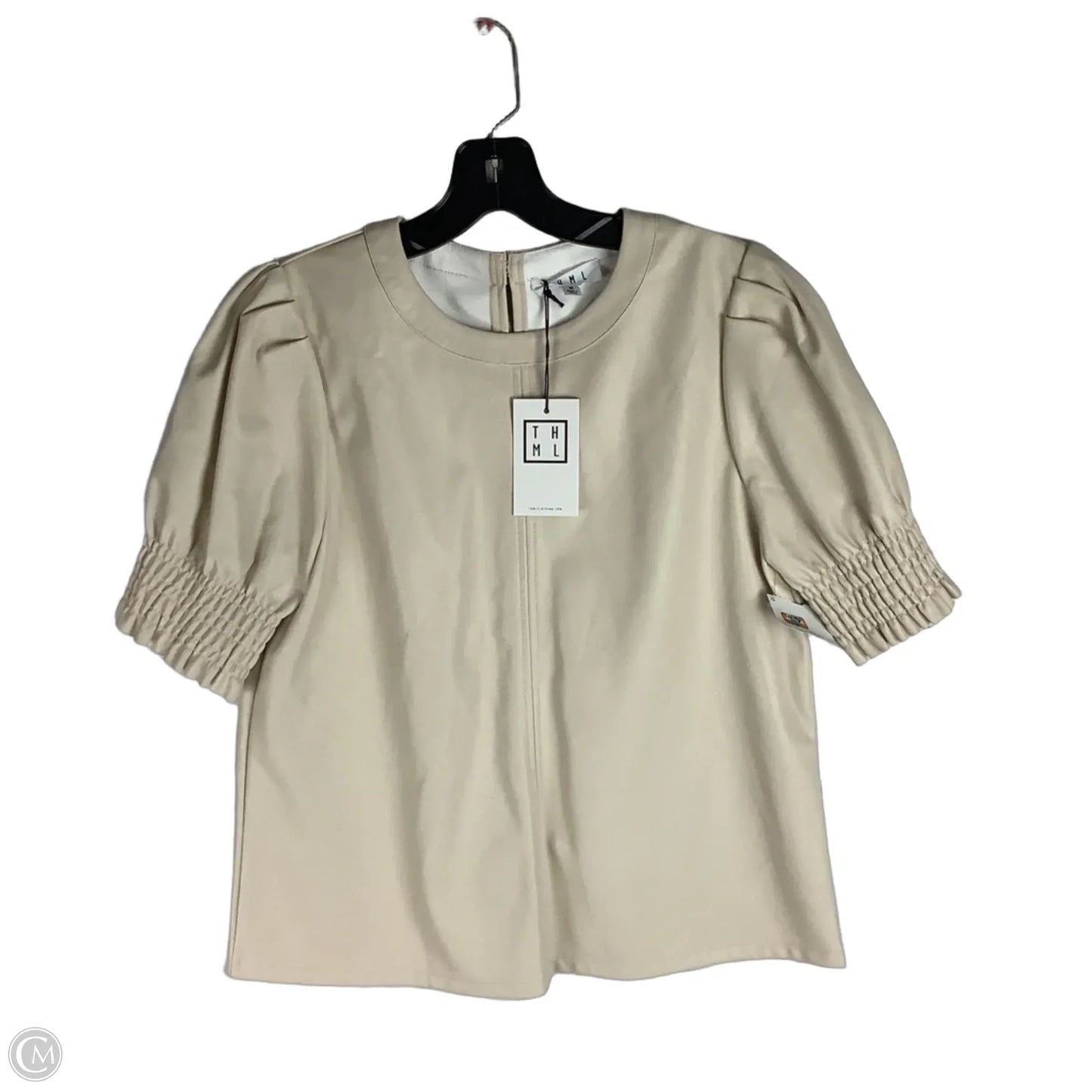 Top Short Sleeve By Thml In Tan, Size: M