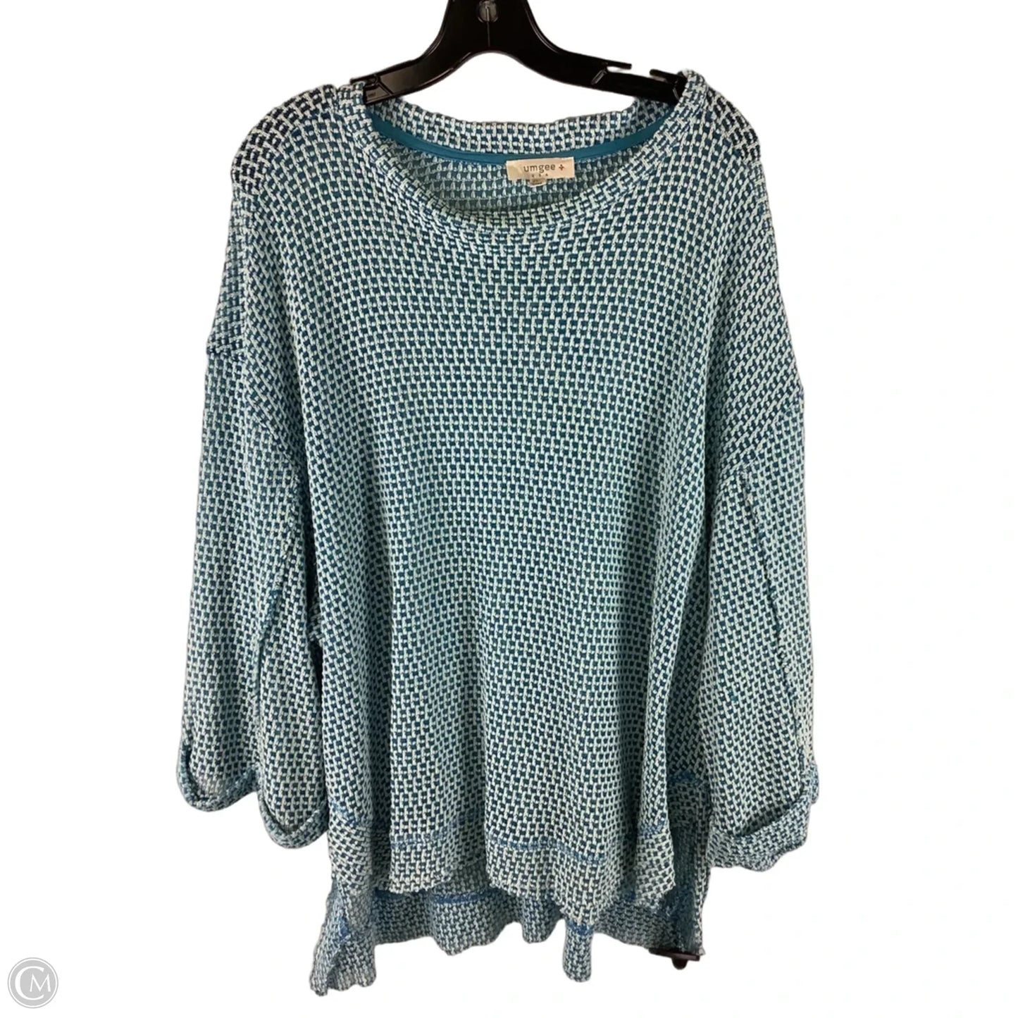 Top 3/4 Sleeve By Umgee In Blue, Size: 2x