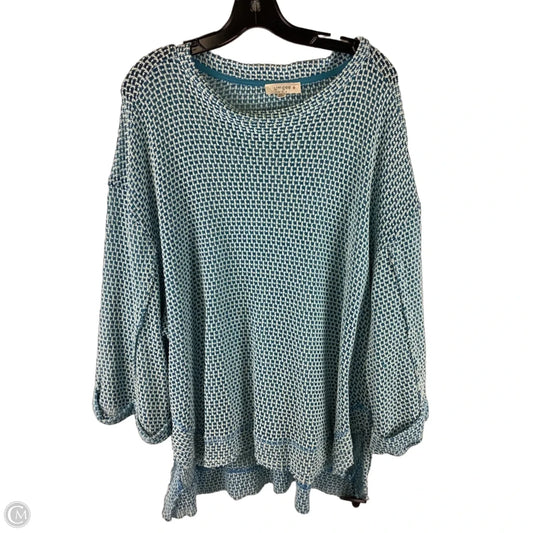Top 3/4 Sleeve By Umgee In Blue, Size: 2x
