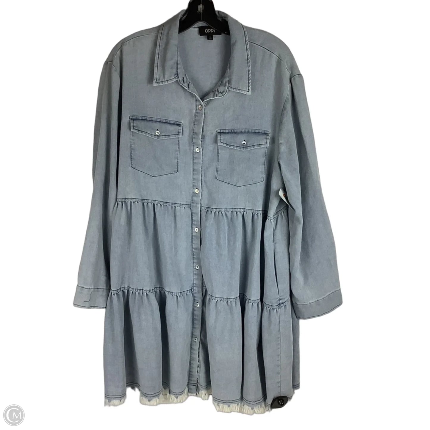 Dress Casual Short By Oddi In Blue Denim, Size: L