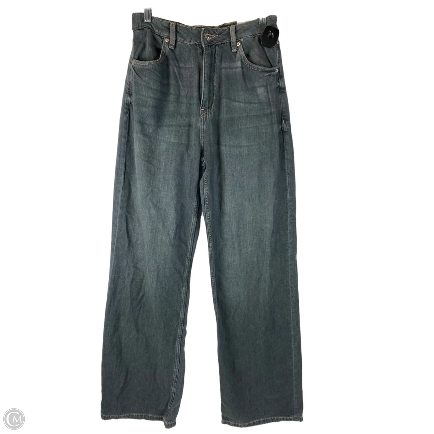 Jeans Wide Leg By Zara In Grey Denim, Size: 6