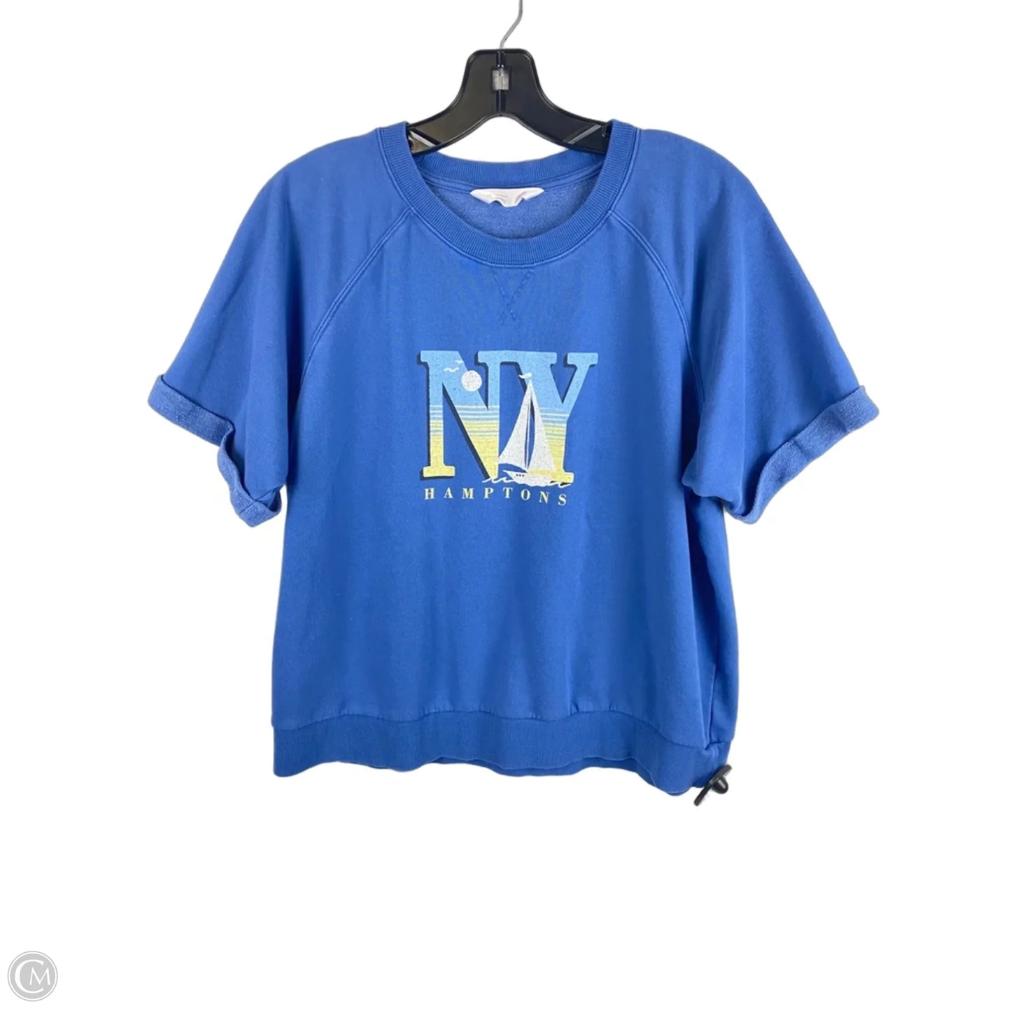 Top Short Sleeve By Cmc In Blue, Size: M