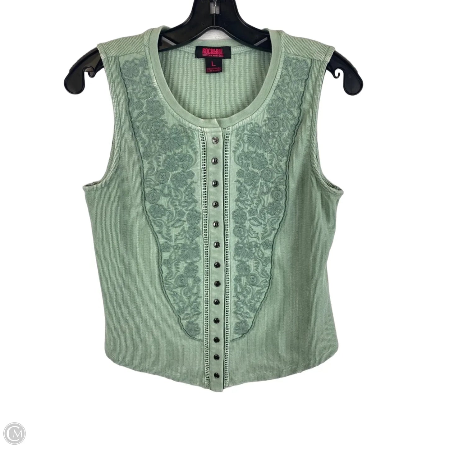 Top Sleeveless By Rock & Roll In Green, Size: L