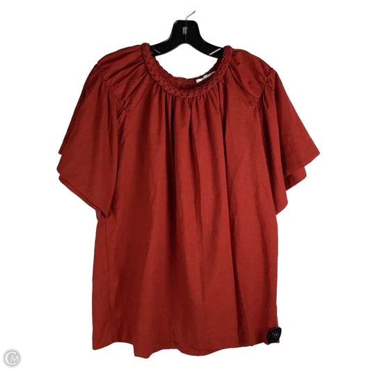 Top Short Sleeve By Chicsoul In Red, Size: Xl