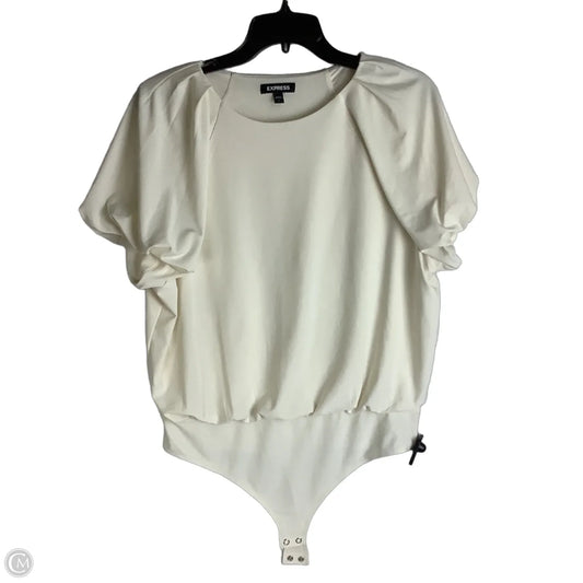 Bodysuit By Express In Cream, Size: L