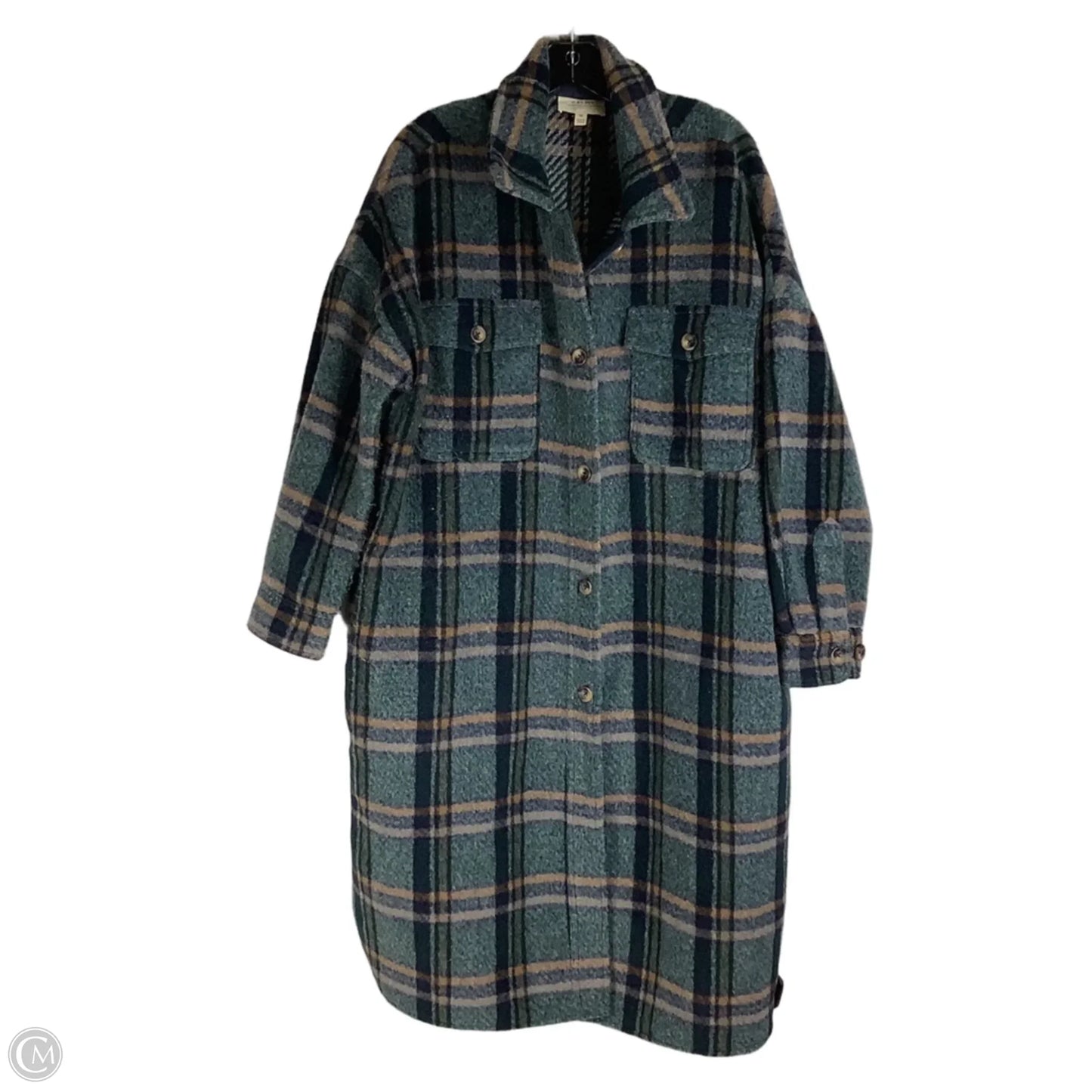 Coat Trench Coat By If By Sea In Plaid Pattern, Size: M
