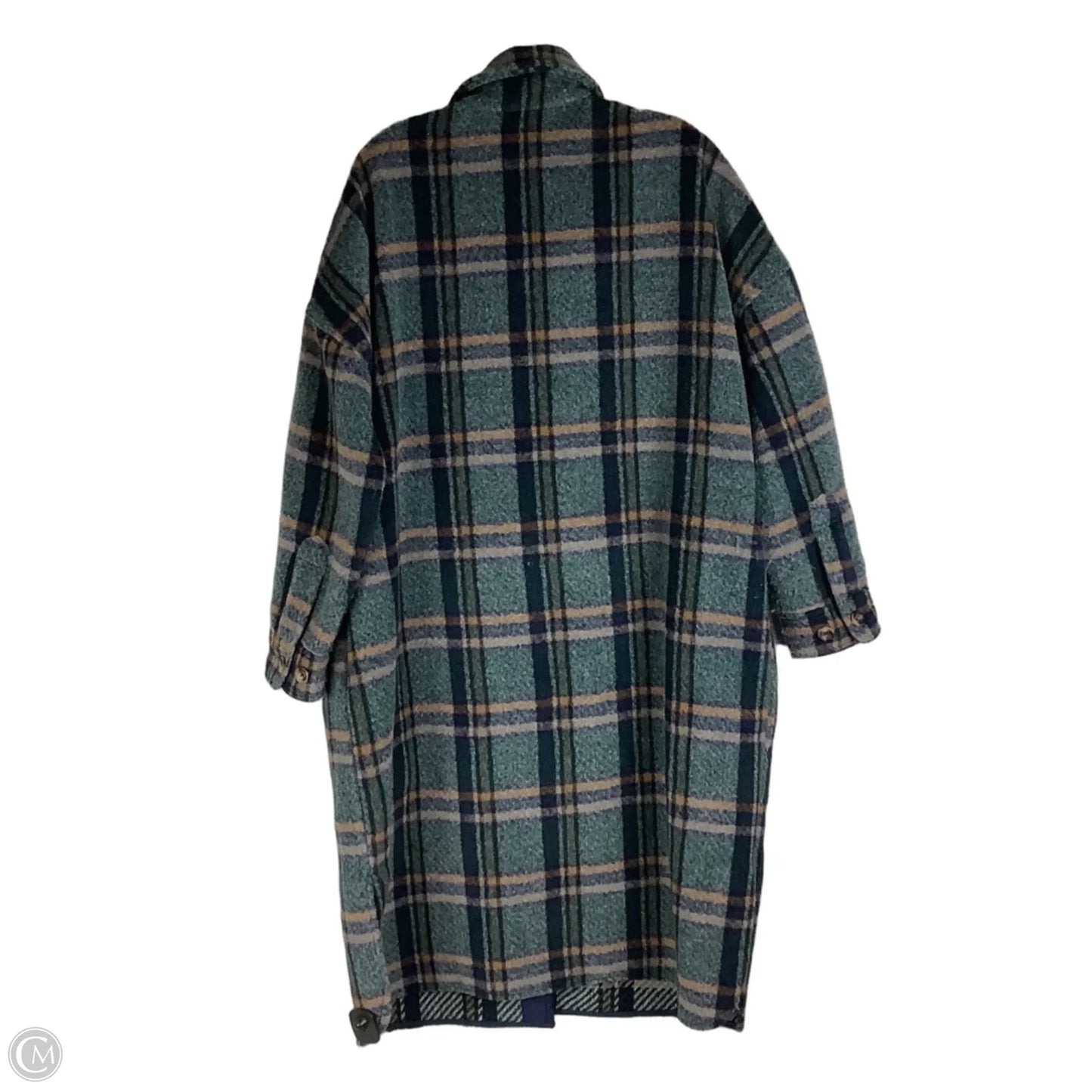 Coat Trench Coat By If By Sea In Plaid Pattern, Size: M