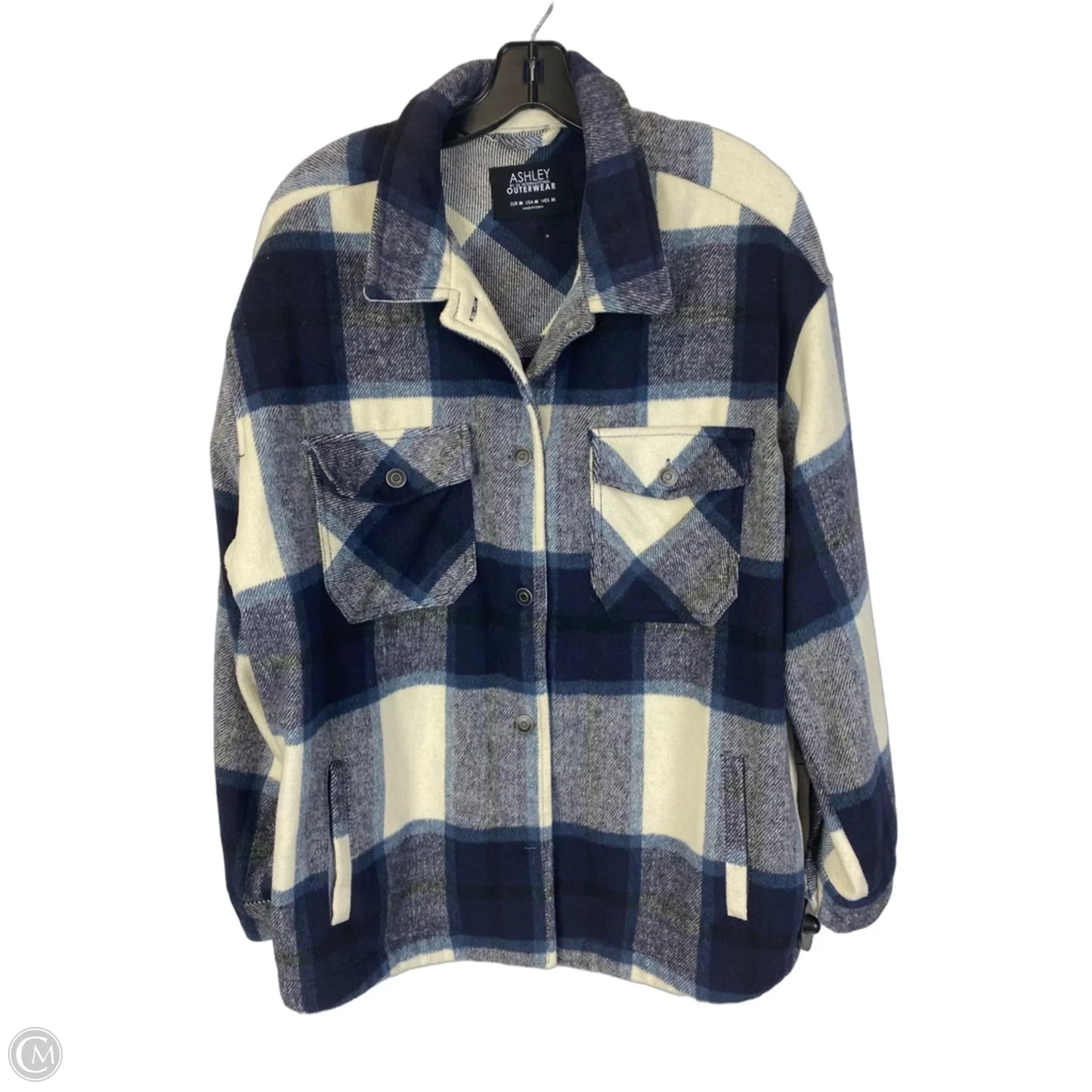 Jacket Fleece By Ashley In Plaid Pattern, Size: M