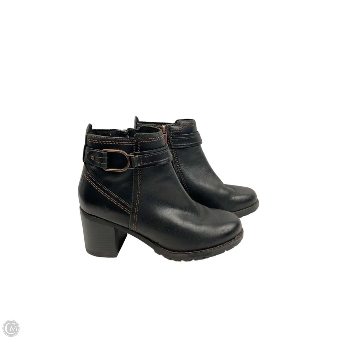 Boots Ankle Heels By Clarks In Black, Size: 7