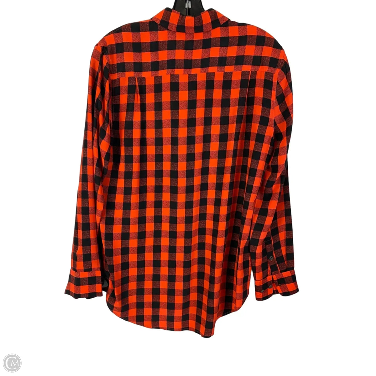 Top Long Sleeve By Equipment In Plaid Pattern, Size: S