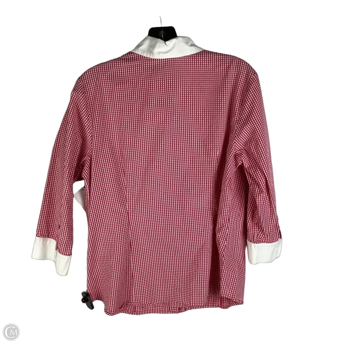 Top Long Sleeve By Talbots In Checkered Pattern, Size: L