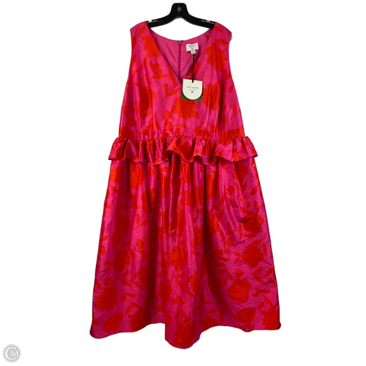 Dress Designer By Kate Spade In Pink & Red, Size: 20