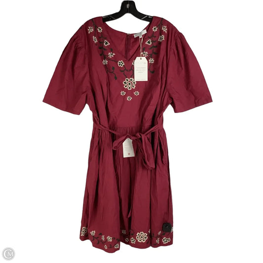 Dress Casual Midi By Ivy City In Red, Size: 3x