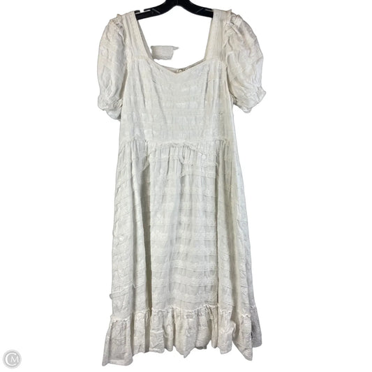 Dress Casual Midi By Cmc In White, Size: Xxl