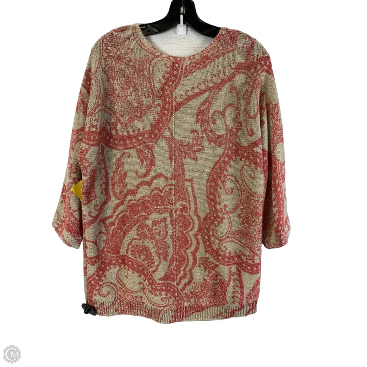 Sweater By Chicos In Orange & Tan, Size: L