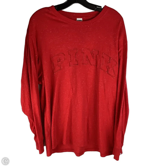 Top Long Sleeve By Pink In Red, Size: L