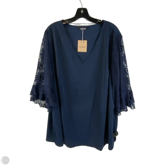 Top Long Sleeve By Bloomchic In Navy, Size: 3x