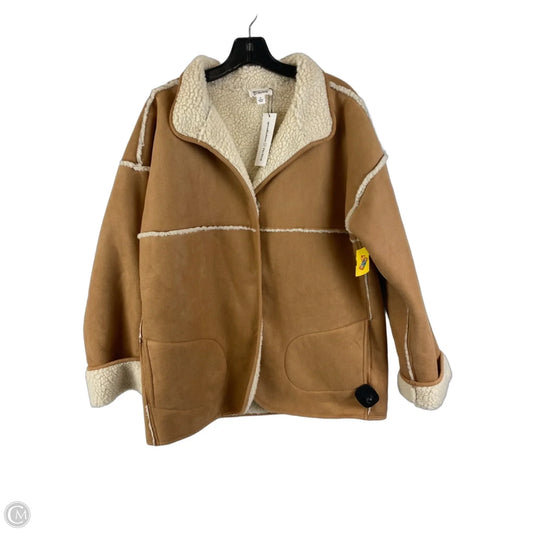Coat Faux Fur & Sherpa By The Drop In Tan, Size: S