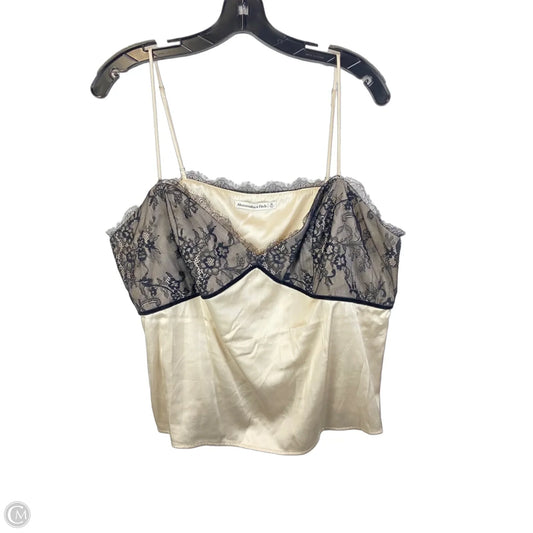 Top Sleeveless By Abercrombie And Fitch In Black & Cream, Size: Xl