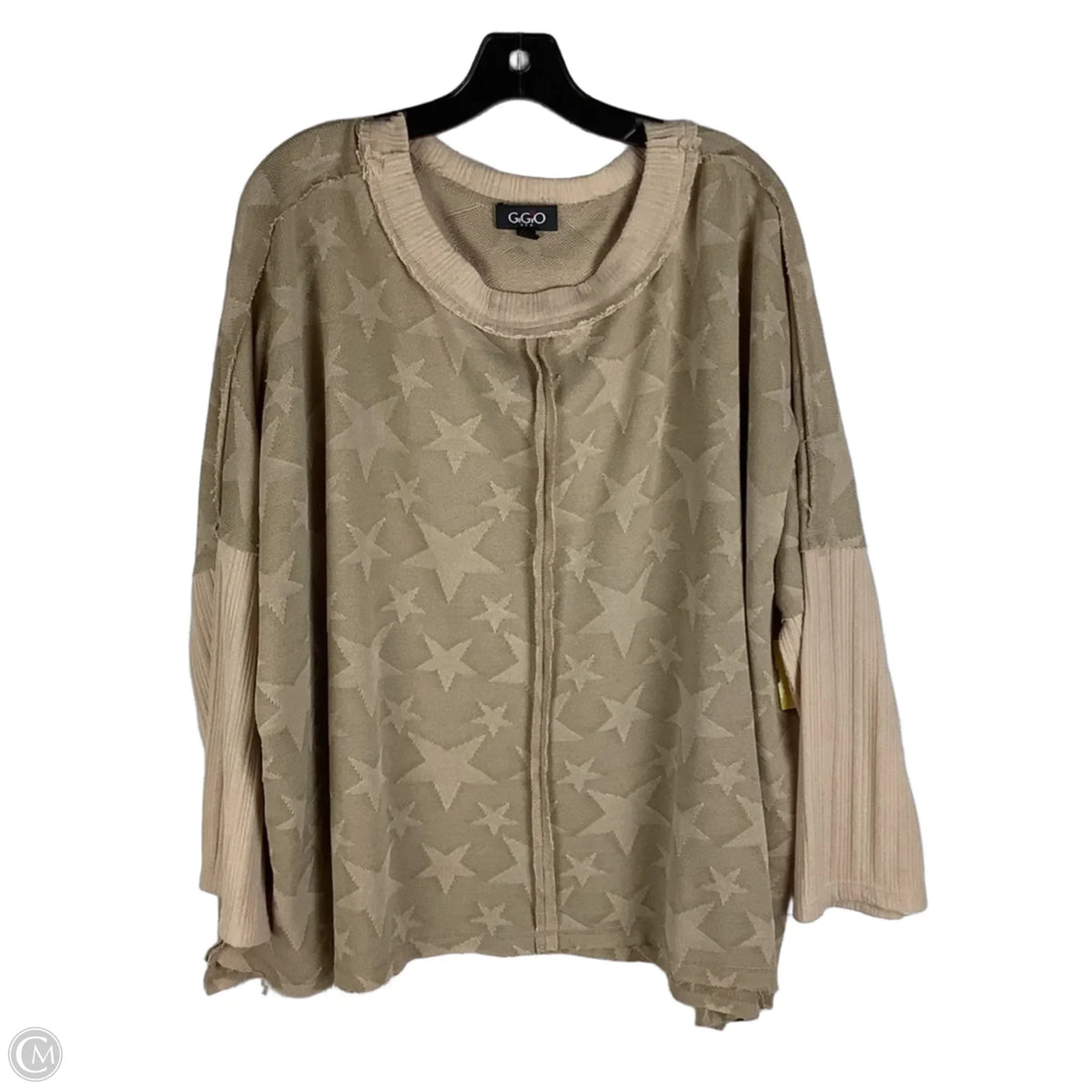 Top Long Sleeve By Gigio In Tan, Size: L