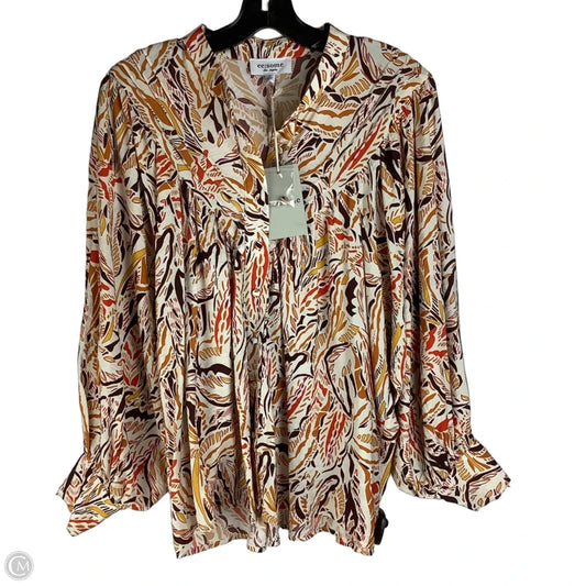 Top Long Sleeve By Eesome In Orange & Yellow, Size: S