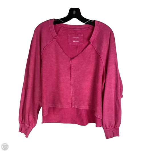 Top Long Sleeve By Pilcro In Pink, Size: M