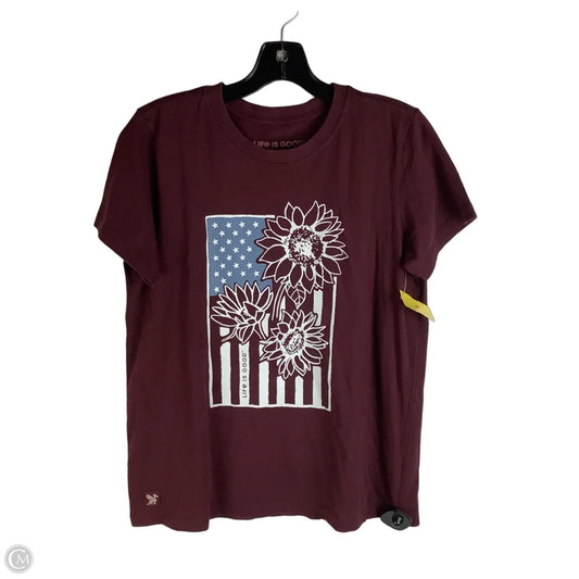 Top Sleeveless By Life Is Good In Maroon, Size: M