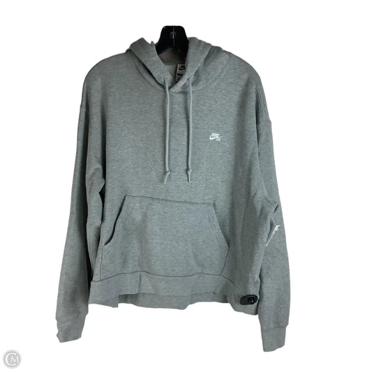 Sweatshirt Hoodie By Nike In Grey, Size: L