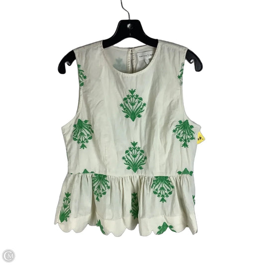 Top Sleeveless By Entro In Green & White, Size: S