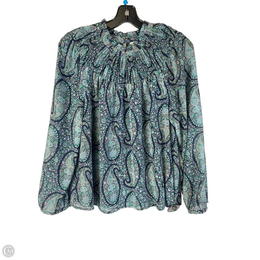 Top Long Sleeve By J. Crew In Black & Green, Size: M